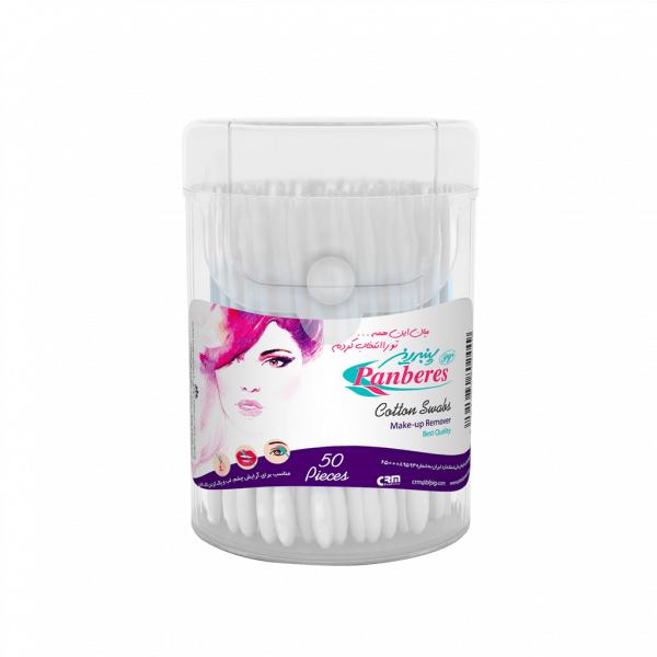 تصویر گوش پاک کن آرایشی پنبه ریز ۵۰ عددی 